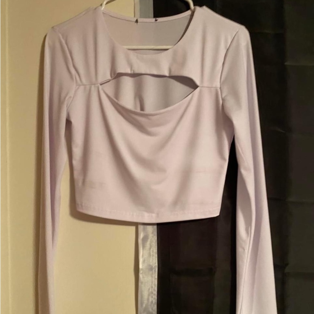 Long Sleeve Crop w/ Chest Cut Out